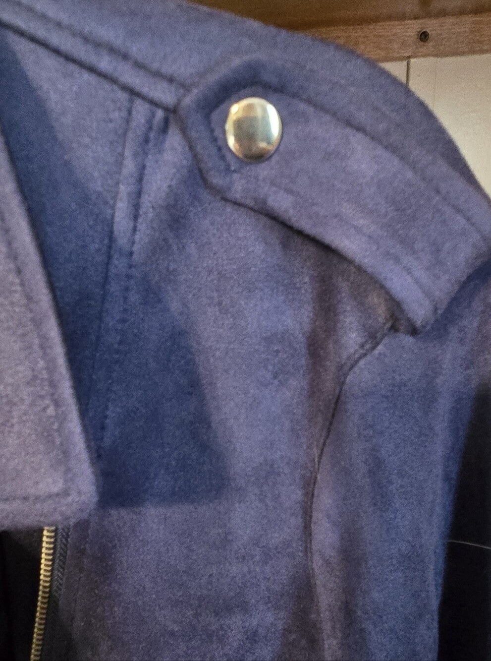 LC Lauren Conrad Blue Suede Moto Jacket - Picture 9 of 10